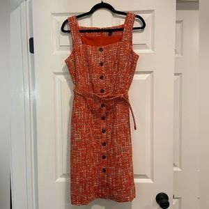 ANN TAYLOR Coral Pink Tweed Sheath Dress